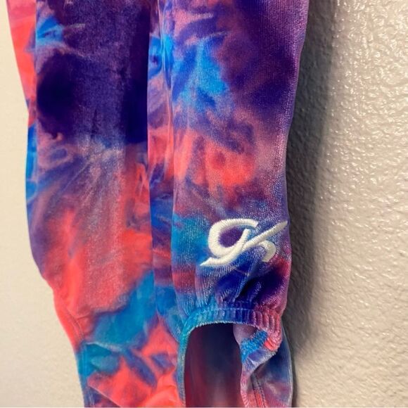 GK elite gymnastics velvet pink blue tie-dye sleeveless AS adult small - Picture 4 of 8